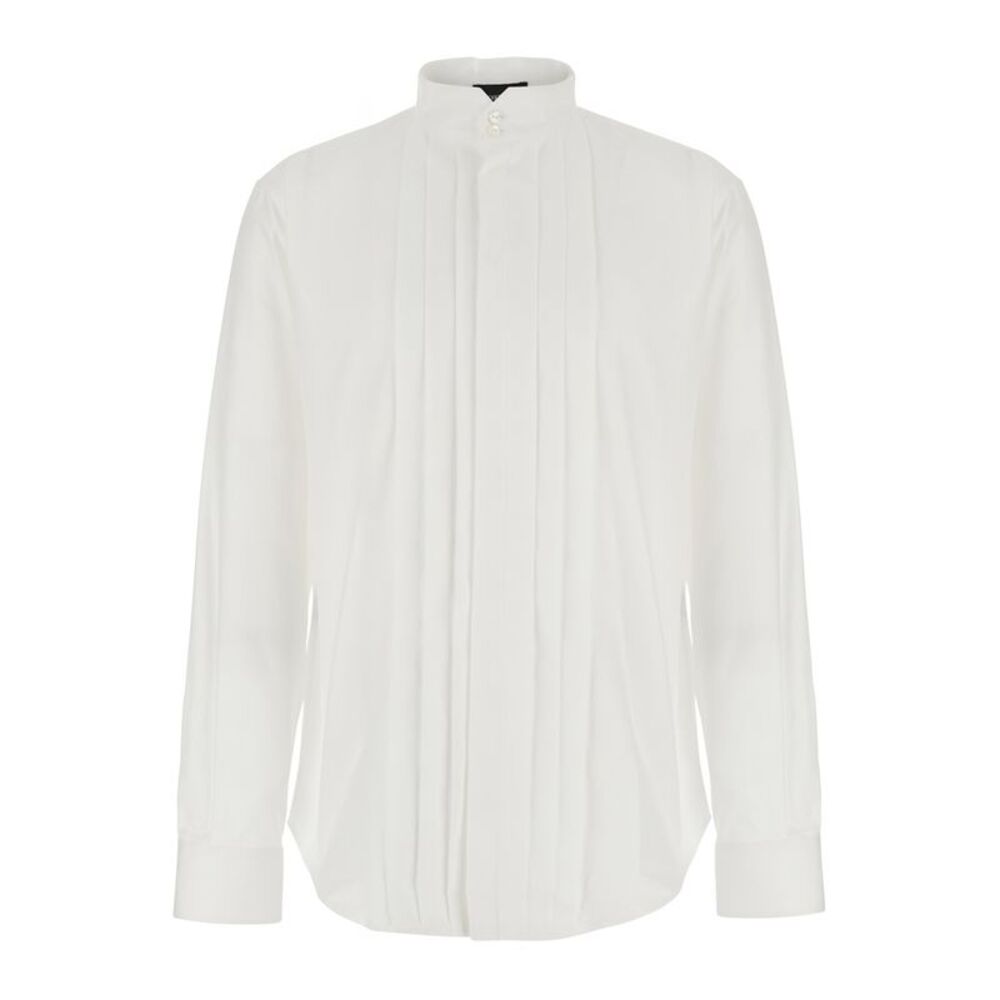 Emporio Armani Men White Cotton Long Sleeve Shirt For Men